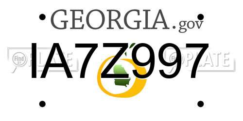 IA7Z997 Georgia License Plate