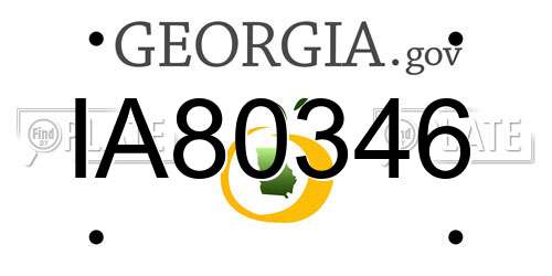 IA80346 Georgia License Plate