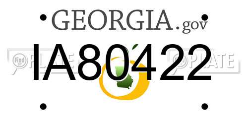 IA80422 Georgia License Plate