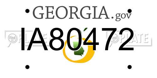 IA80472 Georgia License Plate
