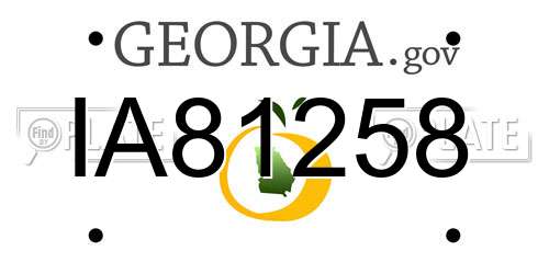 IA81258 Georgia License Plate