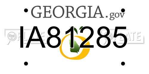 IA81285 Georgia License Plate