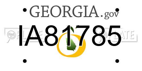 IA81785 Georgia License Plate