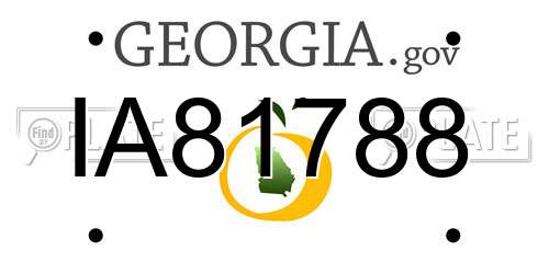 IA81788 Georgia License Plate