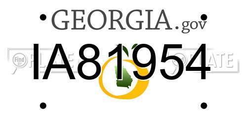 IA81954 Georgia License Plate