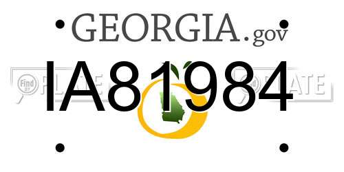 IA81984 Georgia License Plate