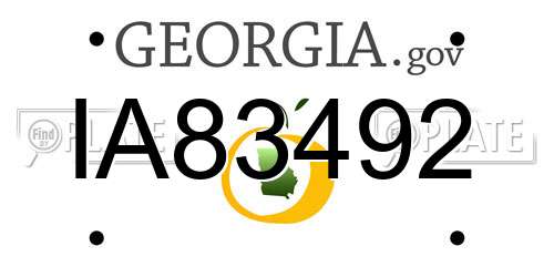 IA83492 Georgia License Plate