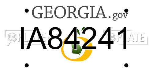 IA84241 Georgia License Plate