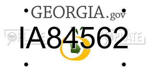 IA84562 Georgia License Plate