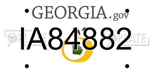 IA84882 Georgia License Plate