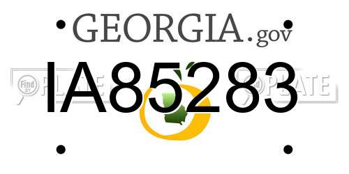 IA85283 Georgia License Plate