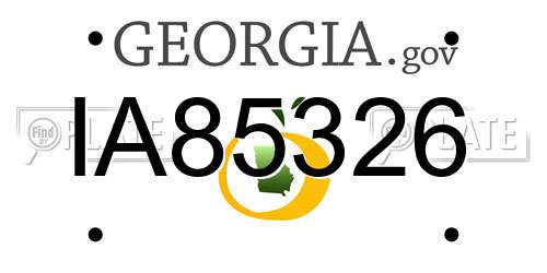 IA85326 Georgia License Plate
