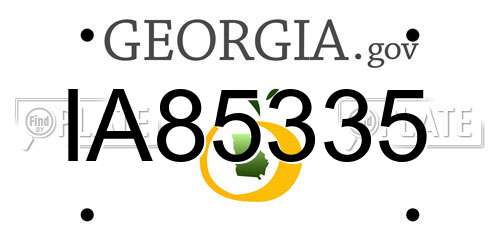 IA85335 Georgia License Plate