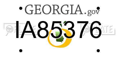 IA85376 Georgia License Plate