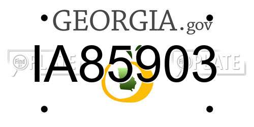IA85903 Georgia License Plate