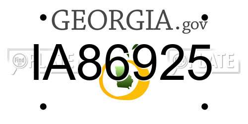IA86925 Georgia License Plate