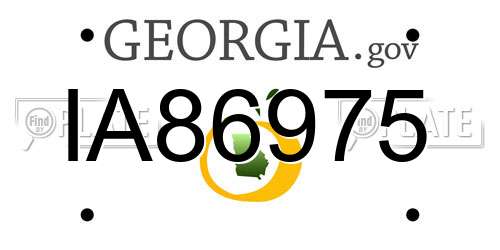 IA86975 Georgia License Plate