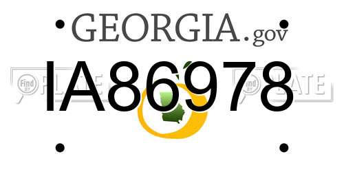 IA86978 Georgia License Plate