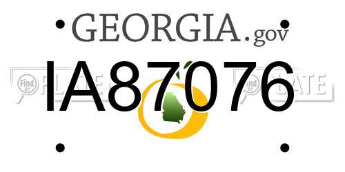 IA87076 Georgia License Plate