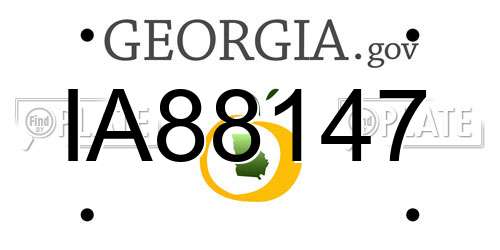 IA88147 Georgia License Plate