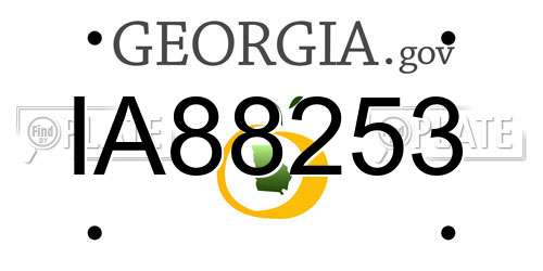 IA88253 Georgia License Plate