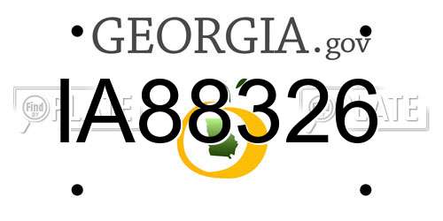 IA88326 Georgia License Plate