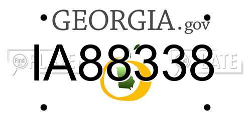 IA88338 Georgia License Plate