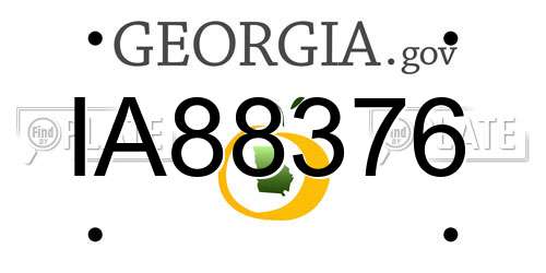 IA88376 Georgia License Plate