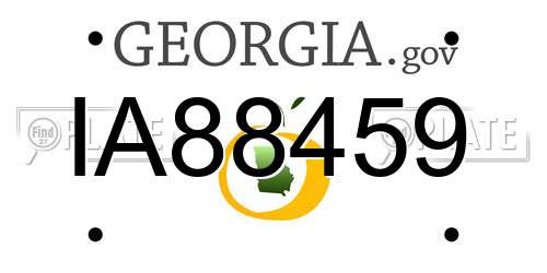 IA88459 Georgia License Plate