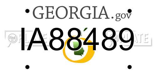 IA88489 Georgia License Plate