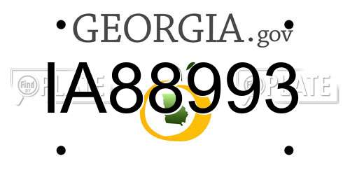 IA88993 Georgia License Plate