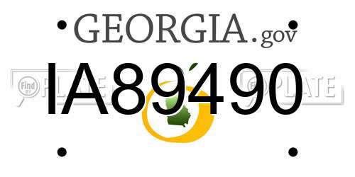 IA89490 Georgia License Plate