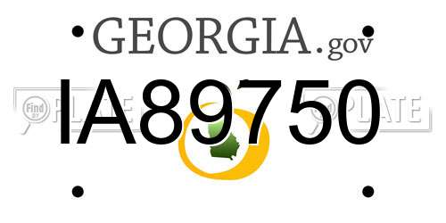 IA89750 Georgia License Plate