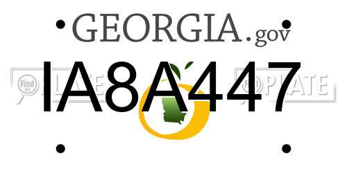 IA8A447 Georgia License Plate