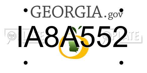 IA8A552 Georgia License Plate