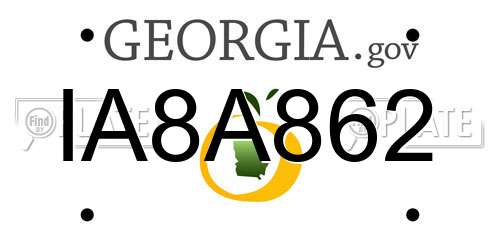 IA8A862 Georgia License Plate