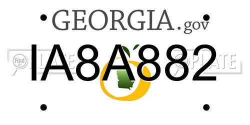IA8A882 Georgia License Plate