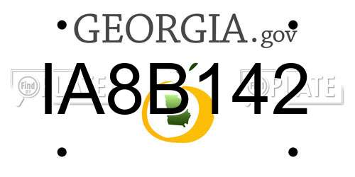 IA8B142 Georgia License Plate