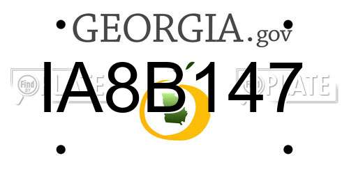 IA8B147 Georgia License Plate