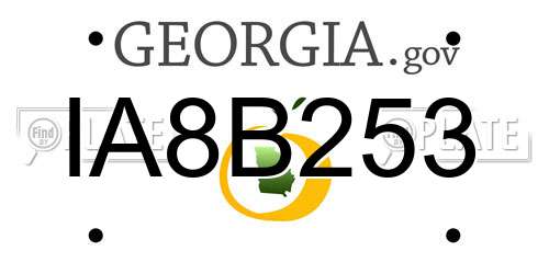 IA8B253 Georgia License Plate