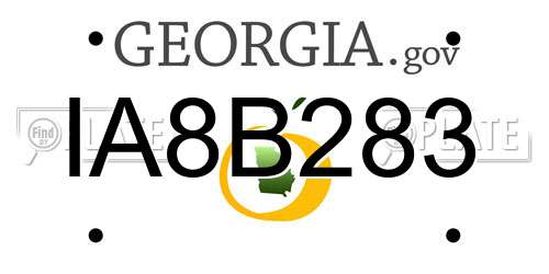 IA8B283 Georgia License Plate