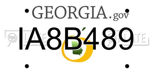 IA8B489 Georgia License Plate