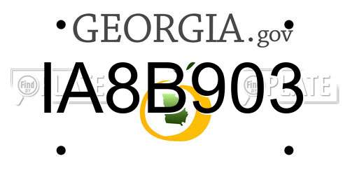 IA8B903 Georgia License Plate