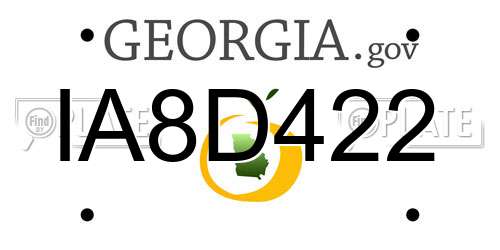 IA8D422 Georgia License Plate