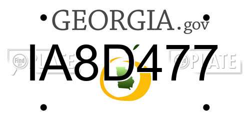 IA8D477 Georgia License Plate