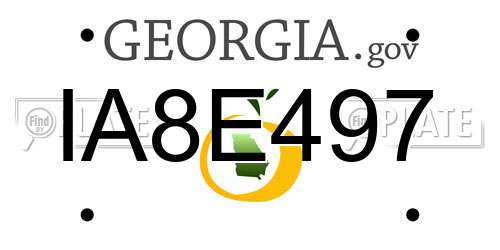 IA8E497 Georgia License Plate