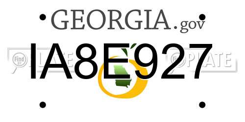 IA8E927 Georgia License Plate