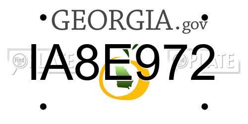 IA8E972 Georgia License Plate