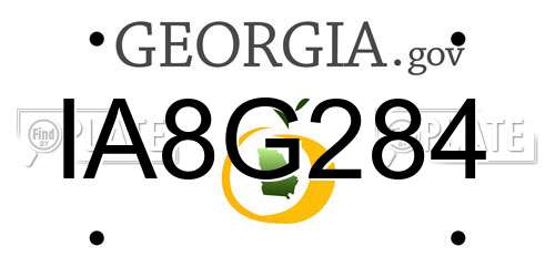 IA8G284 Georgia License Plate