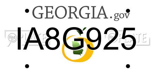 IA8G925 Georgia License Plate